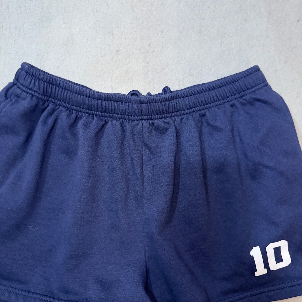 Carbon Athletic Shorts Mens XL Navy Blue Good Graphic 10 Fleece Pockets 81140J